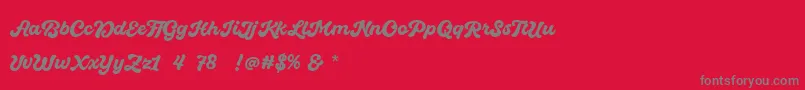 Quintal Script Bold Personal Use Font – Gray Fonts on Red Background