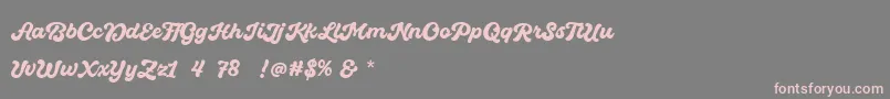 Weitere Informationen zur Quintal Script Bold Personal Use-Schriftart Quintal Script Bold Personal Use-Schriftart – Rosa Schriften auf grauem Hintergrund