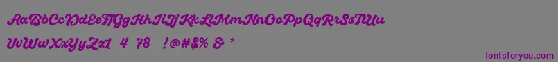 Quintal Script Bold Personal Use Font – Purple Fonts on Gray Background