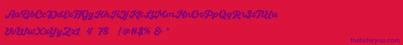 Quintal Script Bold Personal Use-Schriftart – Violette Schriften auf rotem Hintergrund