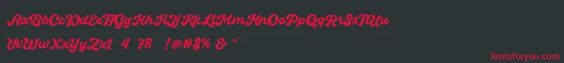 Quintal Script Bold Personal Use Font – Red Fonts on Black Background