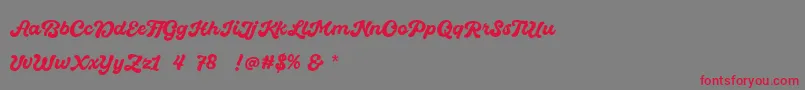 Quintal Script Bold Personal Use-Schriftart – Rote Schriften auf grauem Hintergrund