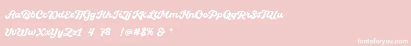 フォントQuintal Script Bold Personal Use – ピンクの背景に白い文字