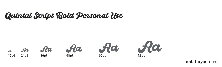 Quintal Script Bold Personal Use Font Sizes