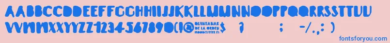 Czcionka Quintanar de la Orden – niebieskie czcionki na różowym tle