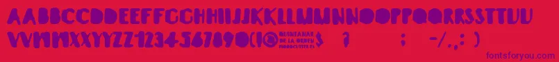 フォントQuintanar de la Orden – 赤い背景に紫のフォント