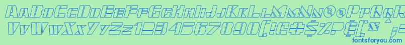 Quintanar Hollow Italic Font – Blue Fonts on Green Background