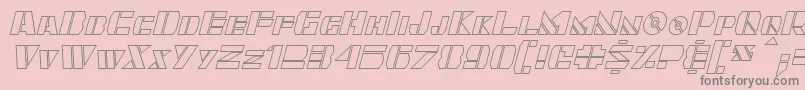 Saiba mais sobre a fonte Quintanar Hollow Italic Fonte Quintanar Hollow Italic – fontes cinzas em um fundo rosa