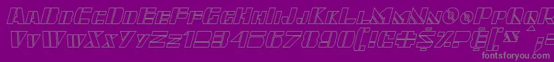 Quintanar Hollow Italic Font – Gray Fonts on Purple Background