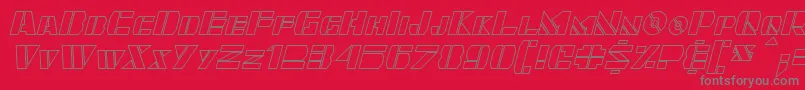 Quintanar Hollow Italic Font – Gray Fonts on Red Background