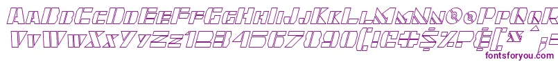 Quintanar Hollow Italic-fontti – violetit fontit valkoisella taustalla