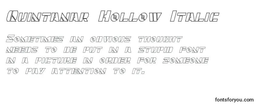 Revisão da fonte Quintanar Hollow Italic