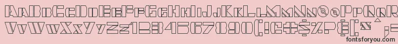 フォントQuintanar Hollow – ピンクの背景に黒い文字