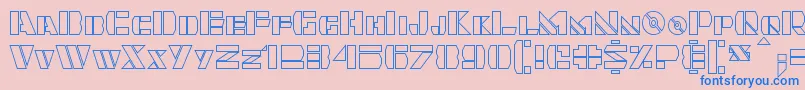 Quintanar Hollow Font – Blue Fonts on Pink Background