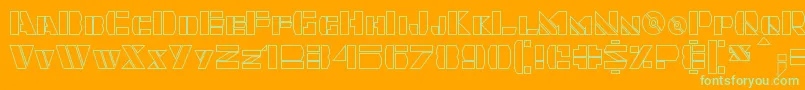 Quintanar Hollow Font – Green Fonts on Orange Background