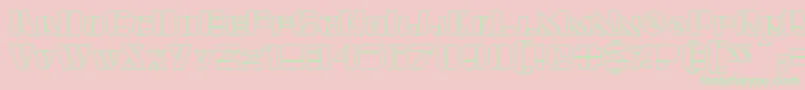 Quintanar Hollow Font – Green Fonts on Pink Background