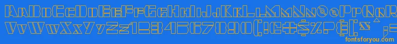 Quintanar Hollow Font – Orange Fonts on Blue Background