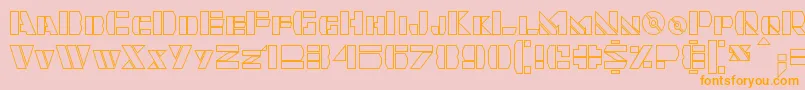 Quintanar Hollow Font – Orange Fonts on Pink Background