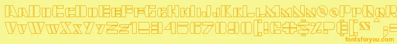 Quintanar Hollow Font – Orange Fonts on Yellow Background