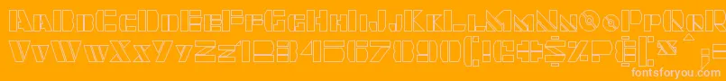 Quintanar Hollow Font – Pink Fonts on Orange Background