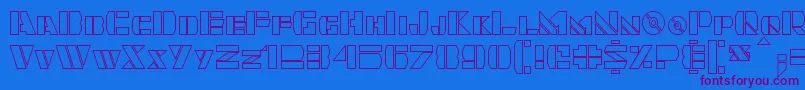 Quintanar Hollow Font – Purple Fonts on Blue Background