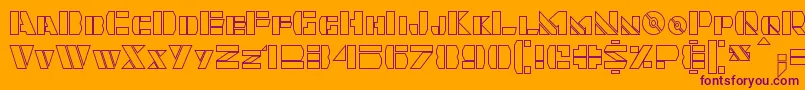 Quintanar Hollow Font – Purple Fonts on Orange Background