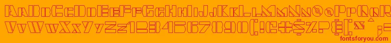Quintanar Hollow Font – Red Fonts on Orange Background