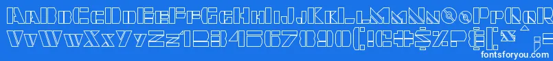 Quintanar Hollow-fontti – valkoiset fontit sinisellä taustalla