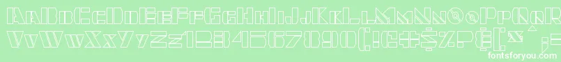 Quintanar Hollow Font – White Fonts on Green Background