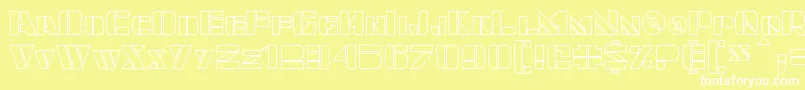 Quintanar Hollow Font – White Fonts on Yellow Background
