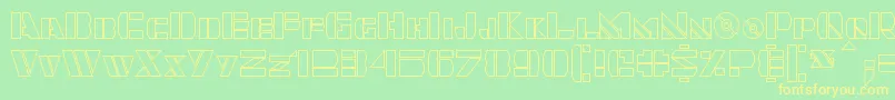 Quintanar Hollow Font – Yellow Fonts on Green Background