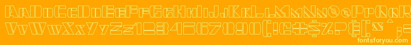 Quintanar Hollow Font – Yellow Fonts on Orange Background