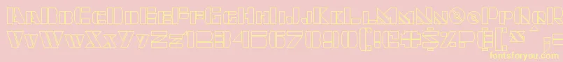 Quintanar Hollow Font – Yellow Fonts on Pink Background