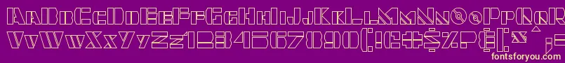Quintanar Hollow Font – Yellow Fonts on Purple Background