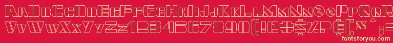 Quintanar Hollow Font – Yellow Fonts on Red Background