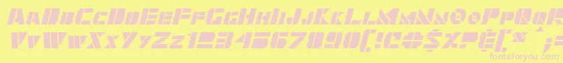 Quintanar Italic Font – Pink Fonts on Yellow Background