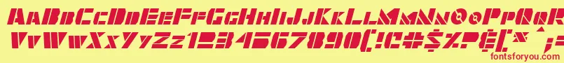 フォントQuintanar Italic – 赤い文字の黄色い背景