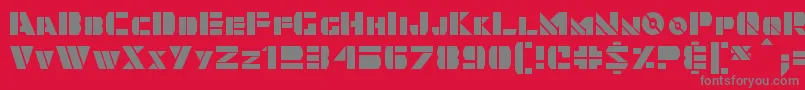 フォントQuintanar – 赤い背景に灰色の文字