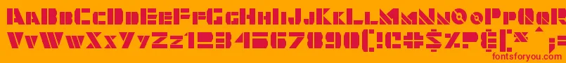 フォントQuintanar – オレンジの背景に赤い文字