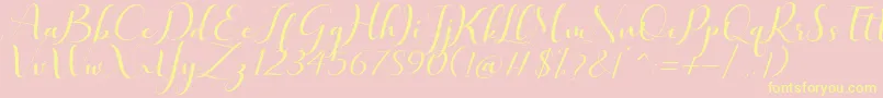 Quintella Font – Yellow Fonts on Pink Background