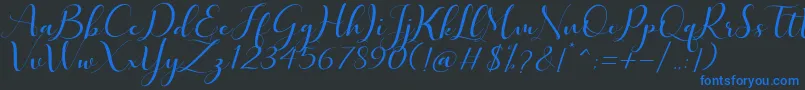 Quintella Font – Blue Fonts on Black Background