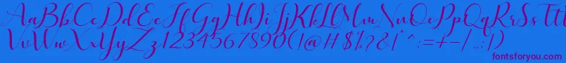 Quintella Font – Purple Fonts on Blue Background