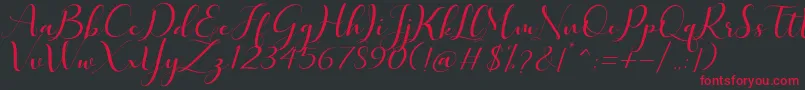 Quintella-Schriftart – Rote Schriften auf schwarzem Hintergrund