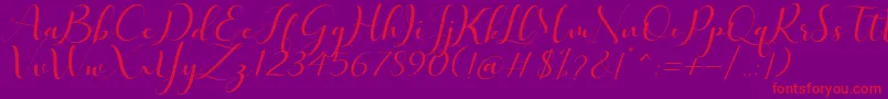 Czcionka Quintella – czerwone czcionki na fioletowym tle