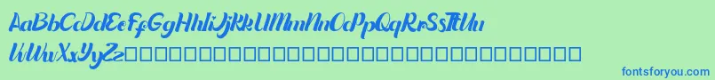 Quintuples Font – Blue Fonts on Green Background