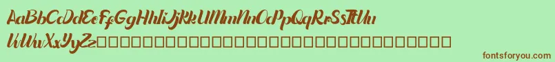 Quintuples-fontti – ruskeat fontit vihreällä taustalla