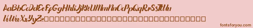 Quintuples Font – Brown Fonts on Pink Background