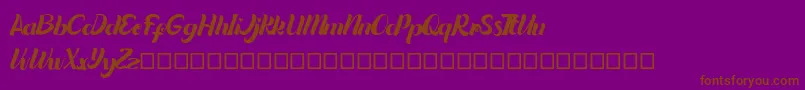 Шрифт Quintuples – коричневые шрифты на фиолетовом фоне