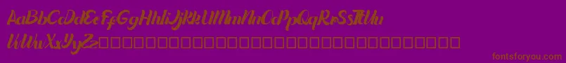 Quintuples-Schriftart – Braune Schriften auf violettem Hintergrund