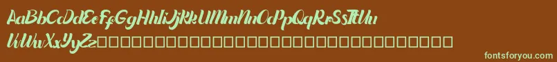 Quintuples Font – Green Fonts on Brown Background